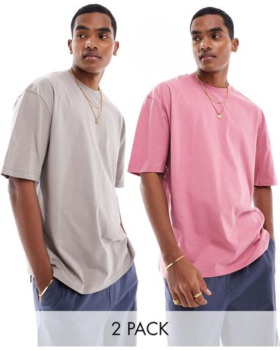 ASOS 2 Pack Oversized T-shirts - Pink