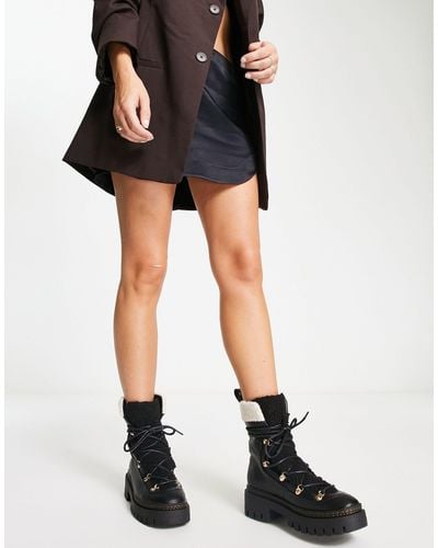 Missguided Borg Hiker Boot - Black