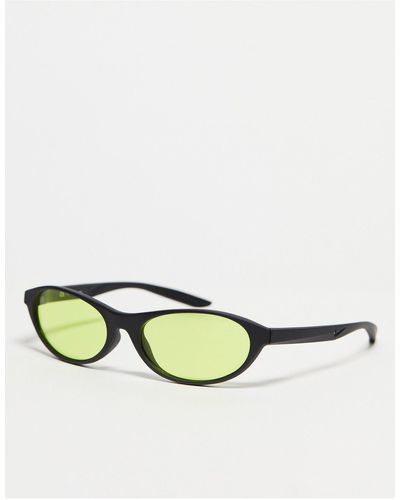 Nike Retro Sunglasses With Neon Green Lens - White