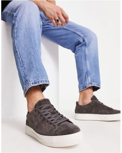 SELECTED Suede Lace Up Trainers - Blue