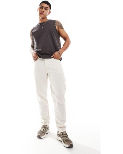 ASOS – klassische, feste jeans im carpenter-stil - Weiß