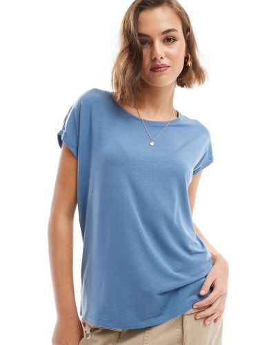 Vero Moda T-shirt con scollo rotondo tenue - Blu