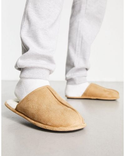 French Connection Mule Faux Fur Line Slippers - White
