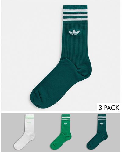 adidas Originals – Grüne Socken im 3er-Pack