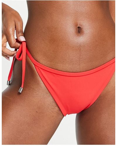 Pimkie – seitlich gebundene bikinihose - Rot