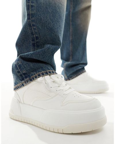 ASOS Zapatillas deportivas blancas con suela gruesa - Azul