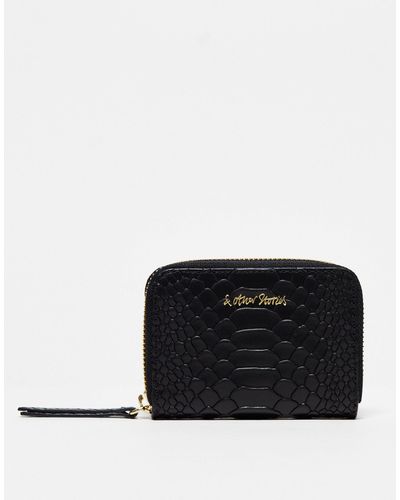 & Other Stories Embossed Leather Wallet - Black