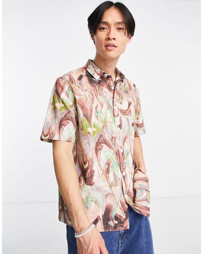Collusion Oversized Ripstop Short Sleeve Shirt - Multicolour