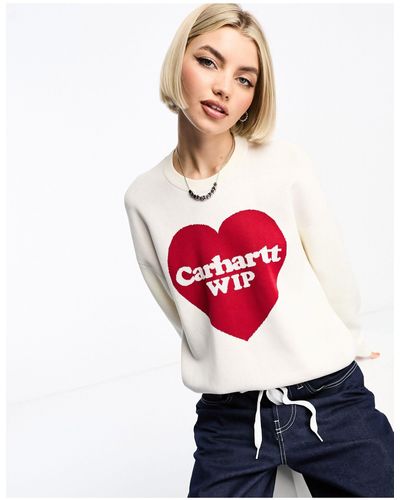 Carhartt Heart Knit Jumper - White
