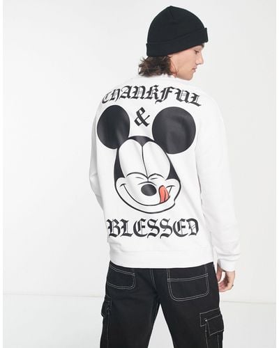 ASOS Oversized Sweatshirt Met Disney-, Mickey Mouse-en Thanksgiving-print - Wit