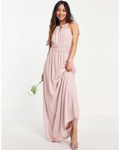 Vila Bridesmaid Maxi Halterneck Dress - Pink