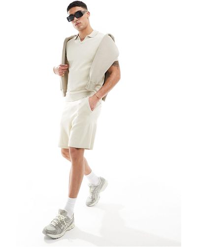 SELECTED – gestrickte shorts - Weiß