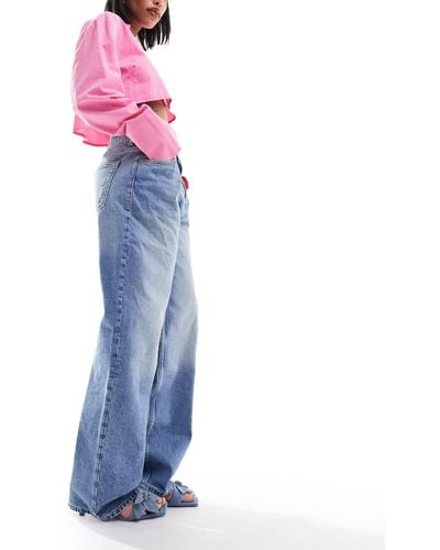 Mango Jeans ampi con girovita regolabile - Blu