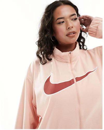Nike Swoosh Run Plus Dri-fit Zip Through Fleece Jacket - Pink