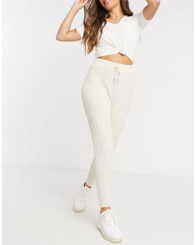 New Look Cable Knit jogger - White