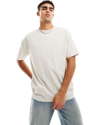 New Look T-shirt oversize color pietra - Bianco