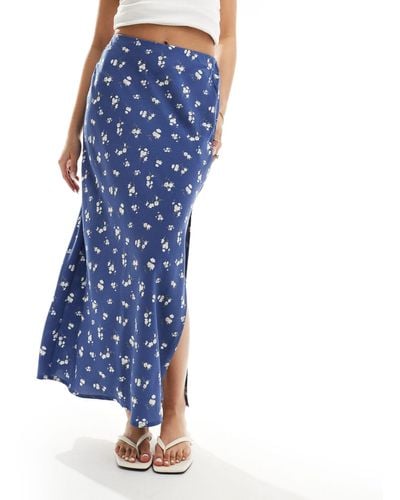 Hollister Maxi Floral Skirt - Blue