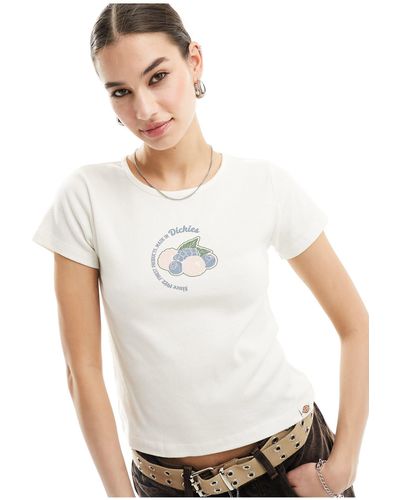 Dickies Altoona Baby Tee With Central Fruit Graphic Off - White