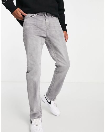 New Look – jeans mit schmalem schnitt - Grau