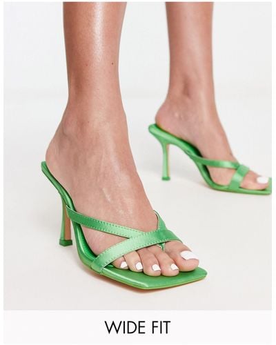 Public Desire Kristen Toe Post Heeled Shoes - Green