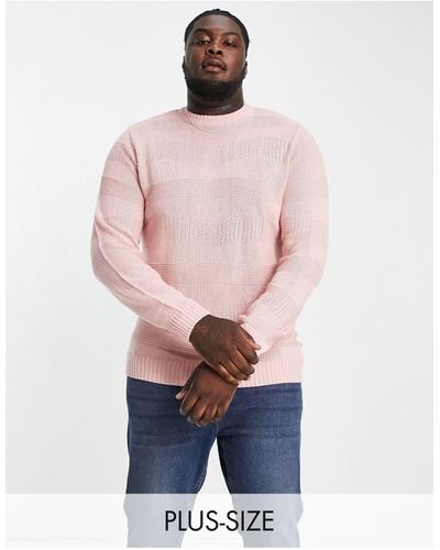 Le Breve Plus Wave Knit Sweater - Pink