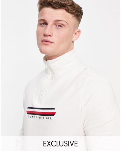 Tommy Hilfiger Exclusive To Asos Lounge Half Zip Top With Chest Flag Logo - Multicolour