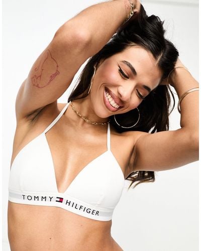 Tommy Hilfiger Original Triangle Fixed Foam Bikini Top - White