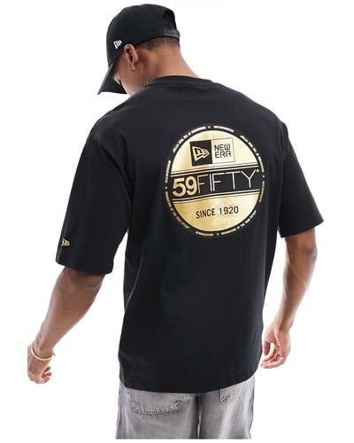 KTZ Sticker Graphic Back T-shirt With Gold Foil - Black