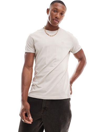 Bershka Roll Sleeve Basic T-shirt - White