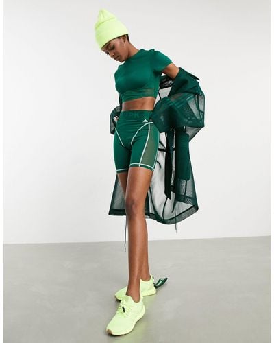 Ivy Park Adidas x - Short legging avec empiècements en tulle - foncé - Vert