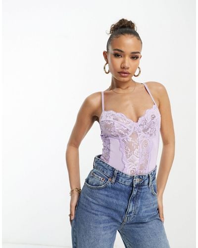 Naanaa Lace Bodysuit - Blue