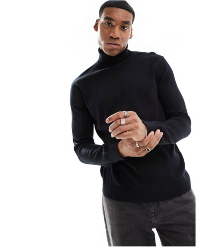 SELECTED Roll Neck Knit Sweater - Black