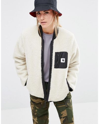 Carhartt Fleece Janet Liner Jacket With Contrast Zips - Natural