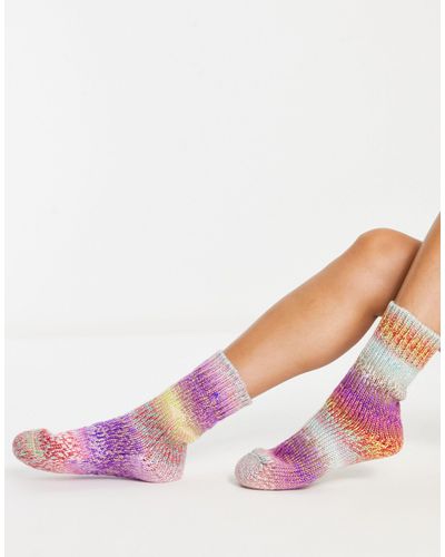 ASOS Mixed Knit Lounge Socks - Pink