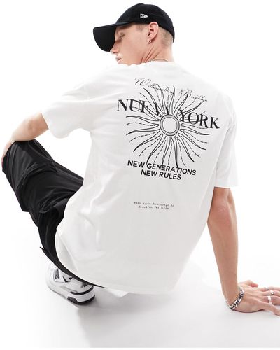 New Look Camiseta blanca con estampado gráfico "new york" - Blanco