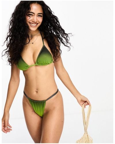 Miss Selfridge Slip bikini sgambati sfumato - Verde