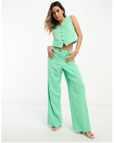 Vero Moda Pantaloni sartoriali a fondo ampio verdi - Verde