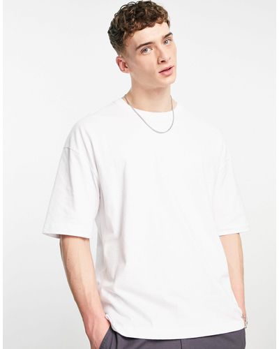 Bershka – es oversize-t-shirt - Weiß