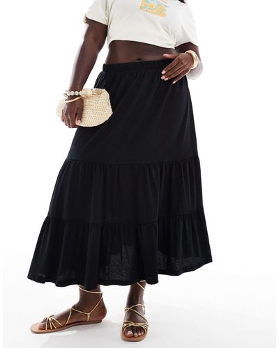 ONLY Tiered Maxi Skirt - Black