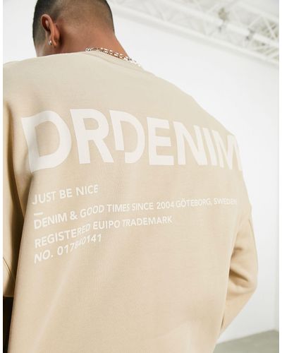 Dr. Denim Justus Sweatshirt With Back Print Branding - Natural