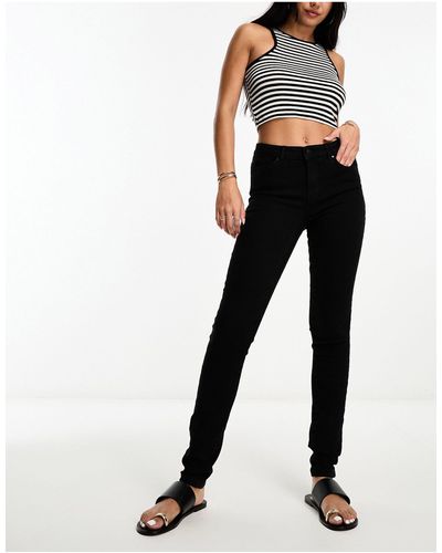 Vero Moda Skinny Jeans Met Halfhoge Taille - Zwart