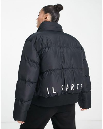 Il Sarto Puffer Jacket With Back Logo - Blue