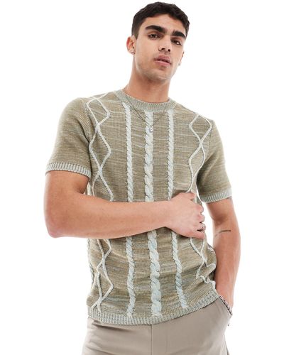 ASOS Knitted Cable T-shirt - Grey