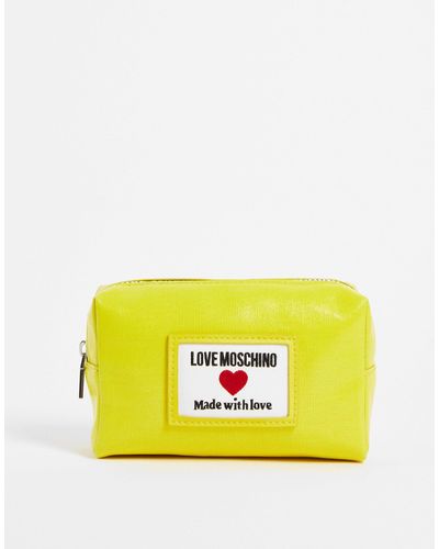 Love Moschino Heart Logo Make Up Bag - Yellow