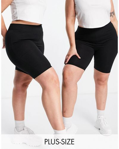 Simply Be 2-pack legging Shorts - Black