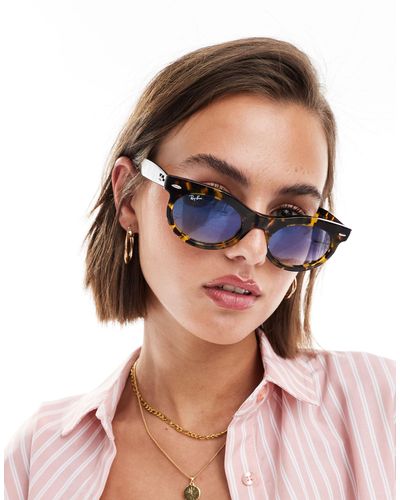 Ray-Ban Wayfarer - occhiali da sole ovali tartarugati chiari - Rosa