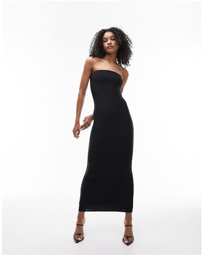 TOPSHOP Super Soft Shaping Bandeau Fitted Maxi Dress - Black