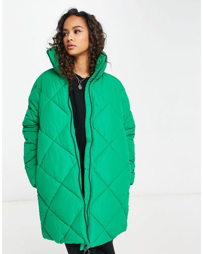 Monki Quilted Jacket - Green