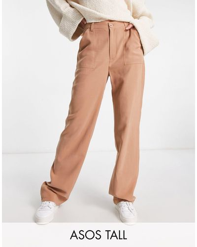 ASOS Asos design tall - pantalon dad - fauve - Blanc