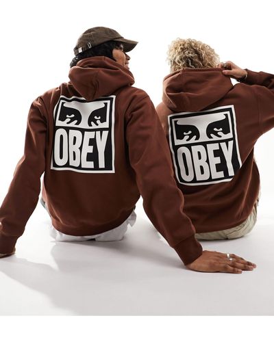 Obey – icon eyes 2 – unisex-kapuzenpullover - Braun
